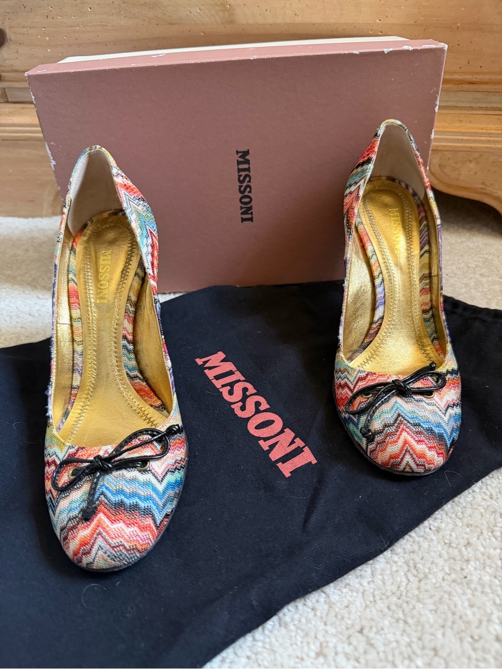 Missoni Multicolor Chevron Pump with Bow